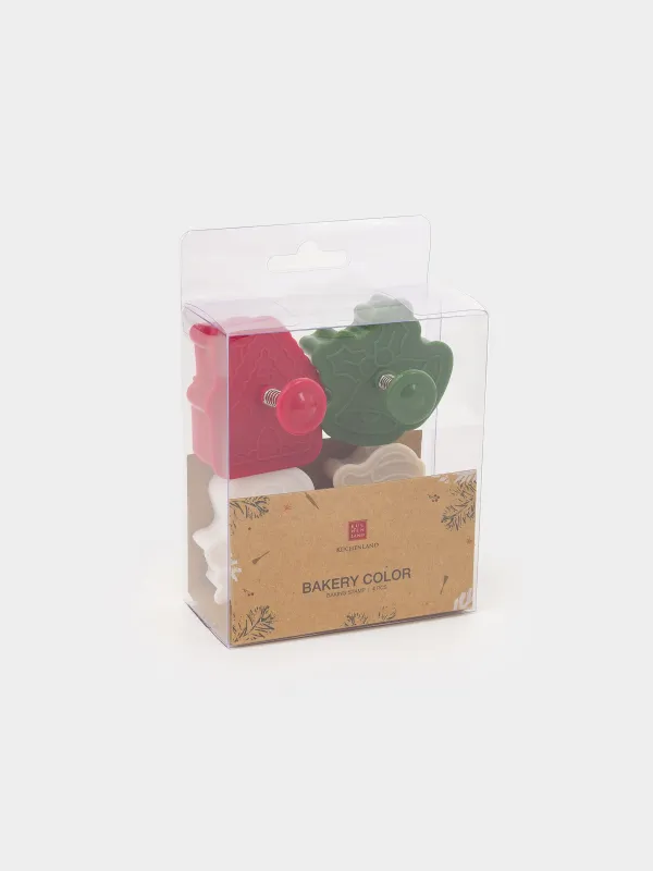 Пісіруге арналған штамп, 4 дана, пластик, түрлі-түсті, Мерекелік атрибуттар, Bakery color, image-7
