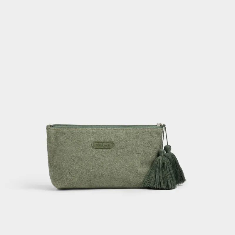 Косметичка, 28х15 см, с кисточками, Terry cloth, image-0