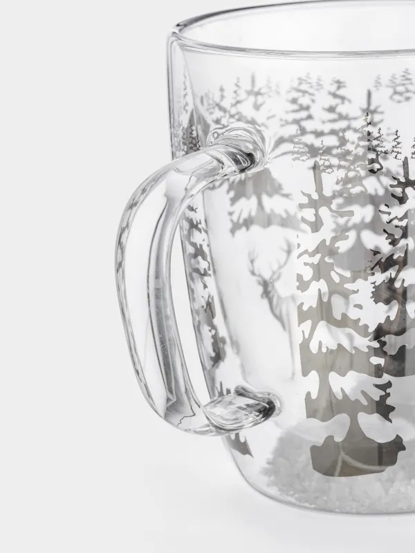 Саптыаяқ, 400 мл, шыны Б, ішінде қар бар, Ормандағы бұғы, Air decor, image-3