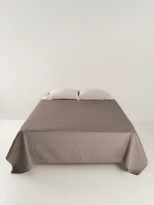 Покрывало, 220х240 см, стеганое, вельвет/микрофибра, сиреневое, Stitch velvet, image-5