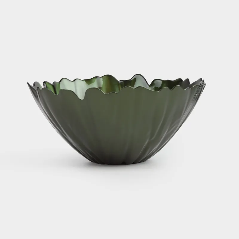 Ваза для фруктов, 25х12 см, стекло, зеленая, Verge