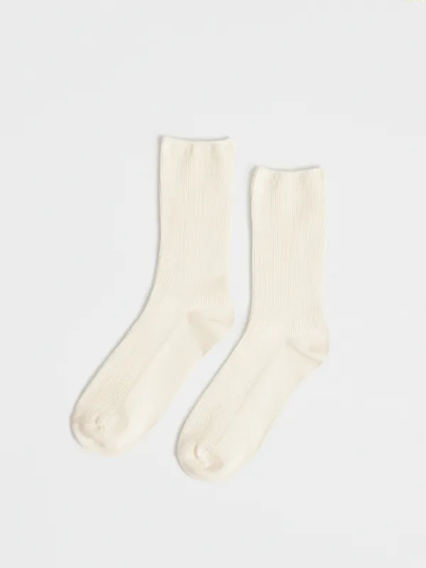 Әйелдер шұлықтары, өлшемі 36-38, қырлы, мақта/полиэстер, сүт түстес, Rib basic, image-0