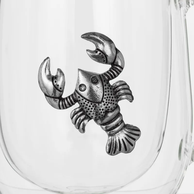 Саптыаяқ, 350 мл, шыны Б/металл, күміс, Шаян, Air-zodiac, image-4