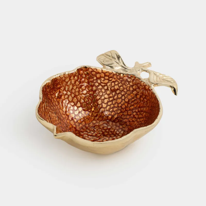 Сәндік ыдыс, 20х16 см, металл, сарғылт-қоңыр-алтын, Апельсин, Fantastic R