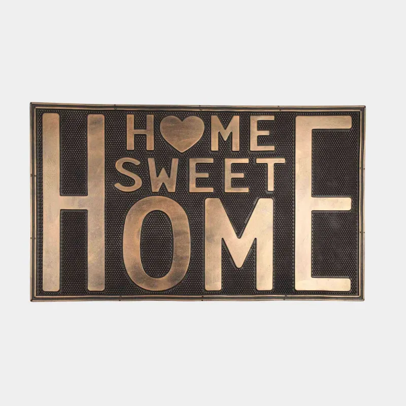 Есік төсеніші, 45х75 см, резеңке, қола қара, Sweet home, Home deco