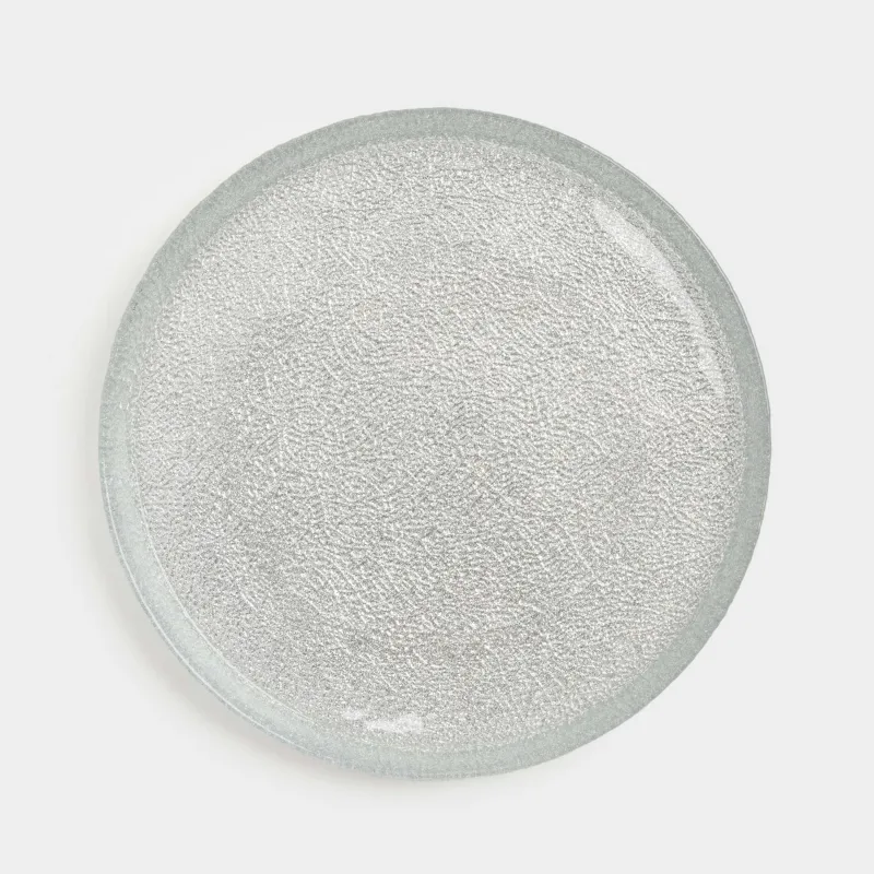 Тіскебасар тәрелкесі, 21 см, шыны Р, күміс түстес, Cracle