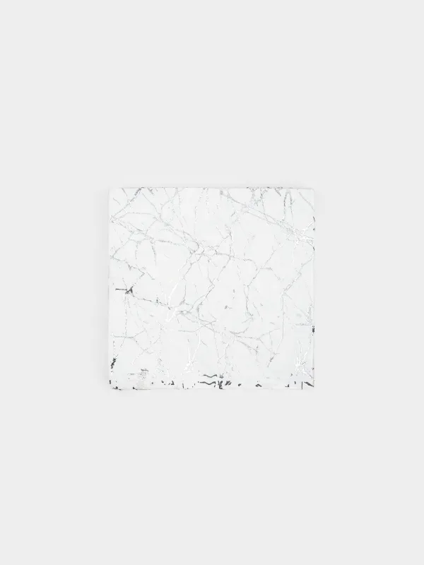 Қағаз майлықтар, 33х33 см, 20 дана, ақ, күміс мәрмәр, Maniera, image-0