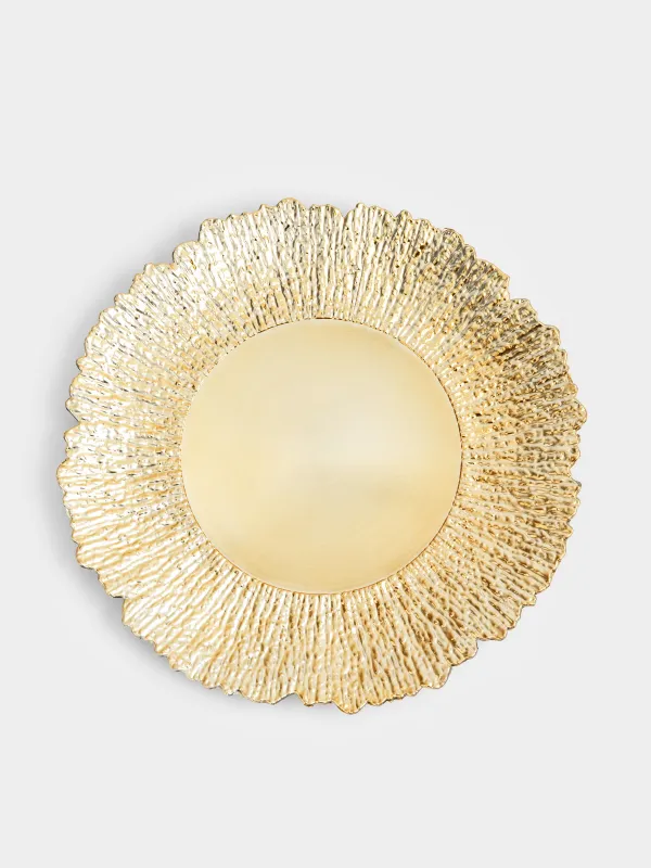 Сервистік тәрелке, 33 см, пластик, алтын, Мұз, plastic ice, image-0