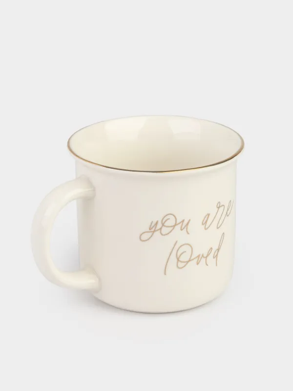 Саптыаяқ, 400 мл, фарфор N, ақ-алтын, Дизайн, Mug title, image-1