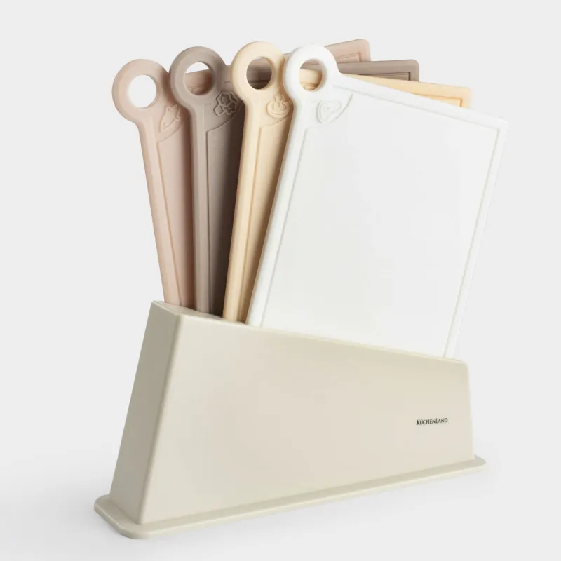 Кесетін тақта, 35х32 см, 4 дана, тұғырда, пластик, сарғылт аралас