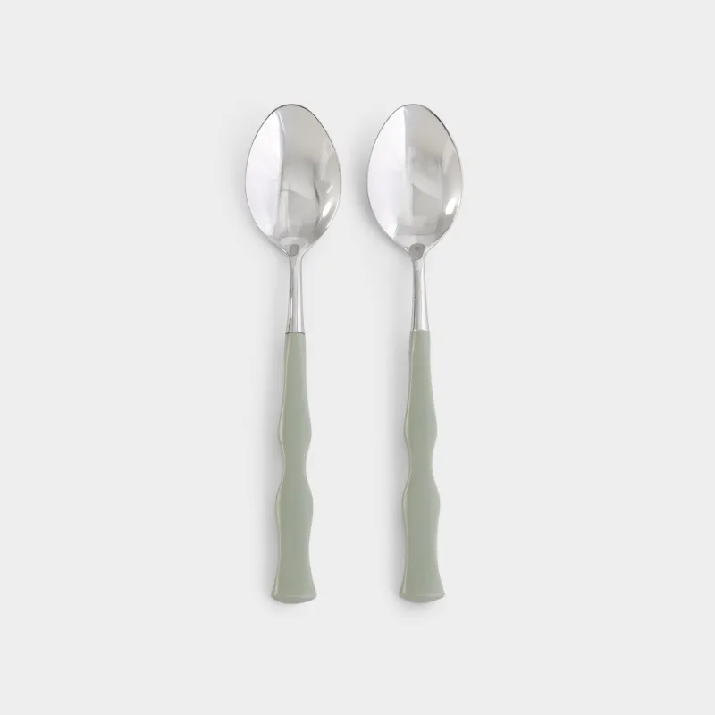 Ложка столовая, 2 шт, сталь/пластик, зеленая, Изгибы, Bangkok