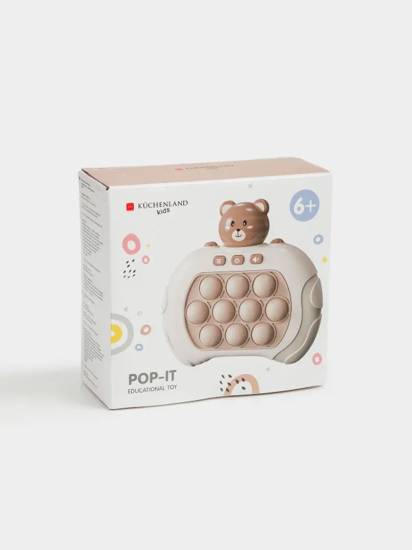 Дамытушы ойыншық, антистресс, 13х12 см, электронды, пластик, Аю, Pop-it, image-5
