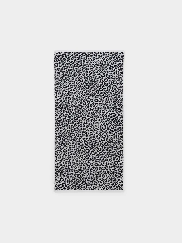 Полотенце, 70х140 см, хлопок, молочное, Леопардовый принт, Leopard cotton, image-3