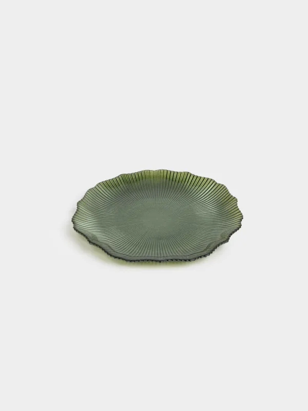 Тарелка закусочная, 21 см, стекло Р, зеленая, Ribby color, image-1