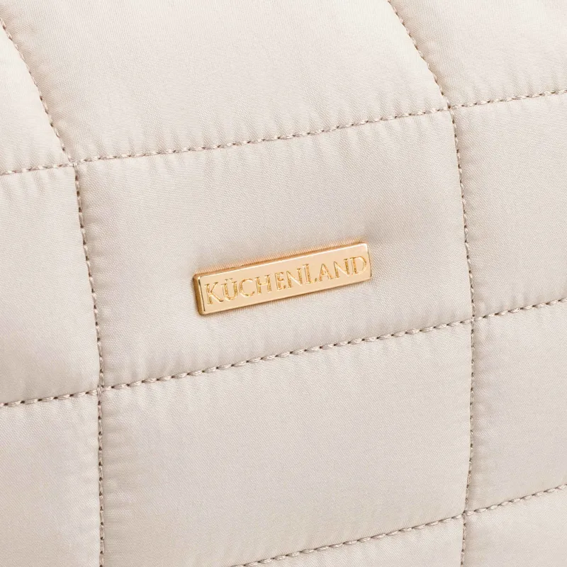 Косметичка, 18х26 см, стеганая, полиэстер, молочная, One stitch, image-2