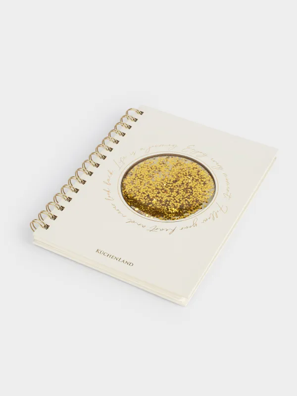 Жазбаларға арналған дәптер, 15х20 см, 70 л, сақиналы, ПВХ, Жылтырақтары бар шар, Stationery, image-5