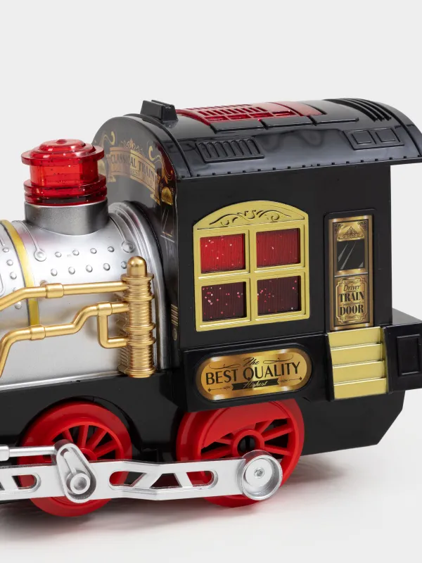 Ойыншық, 28х16 см, музыкалық, жарықтандырылған, пластик, күміс және қара, Пойыз, Game rail, image-4