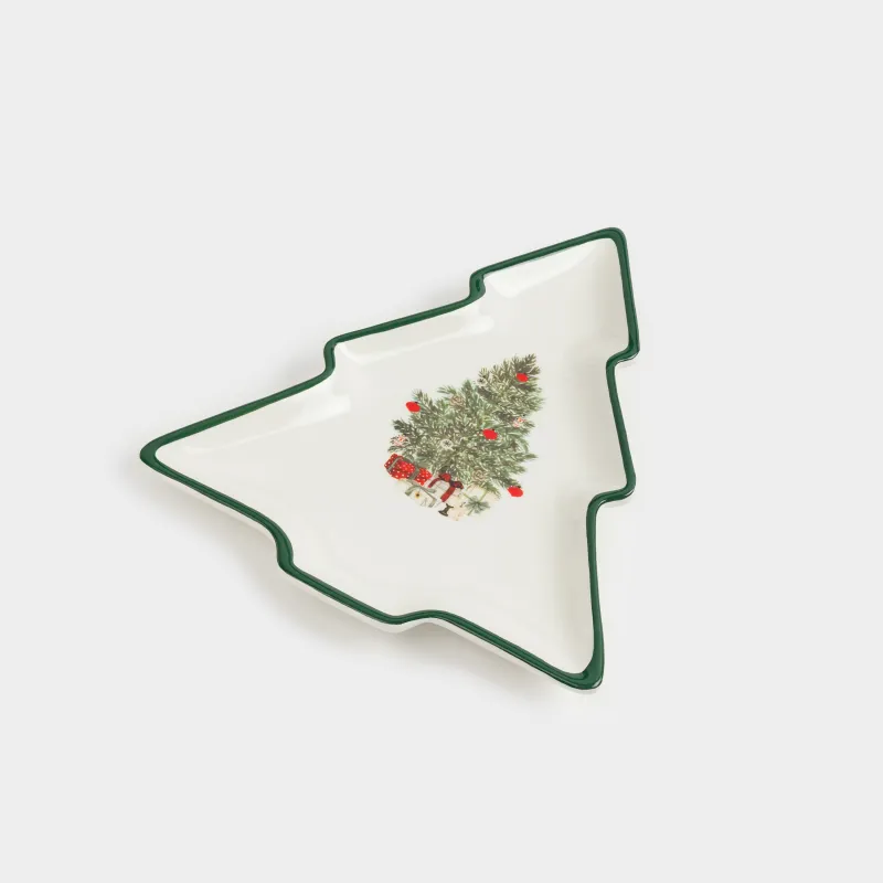 Блюдо, 23х20 см, керамика D, Ель с подарками, Сhristmas green, image-1