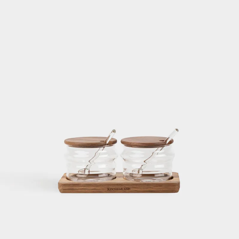 Вазочка для джема, с ложкой, на подставке, Noble tree