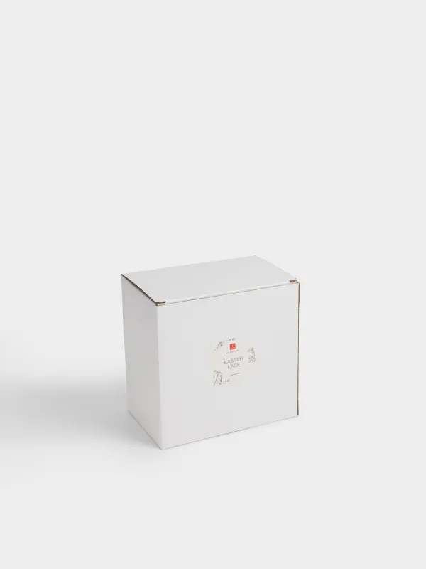 Пасха ыдысы, 15х10 см, 6 бөлім, керамика, сүт түстес және қоңыр, Гүл шоқтары бар қоян, Easter lace, image-5