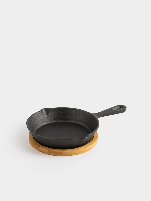 Таба, 14 см, стендте, шойын/бамбук, дөңгелек, қара, Authentic, image-0