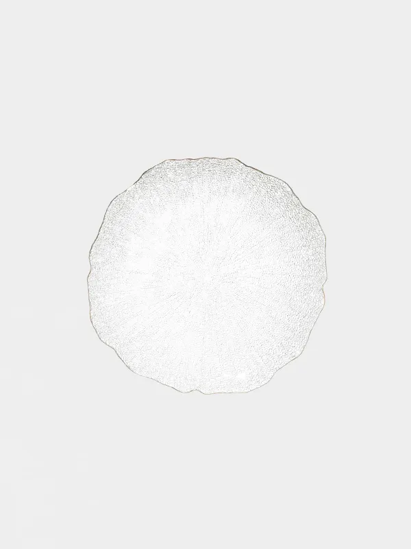 Тарелка обеденная, 27 см, стекло, с золотистым кантом, Berg, image-0