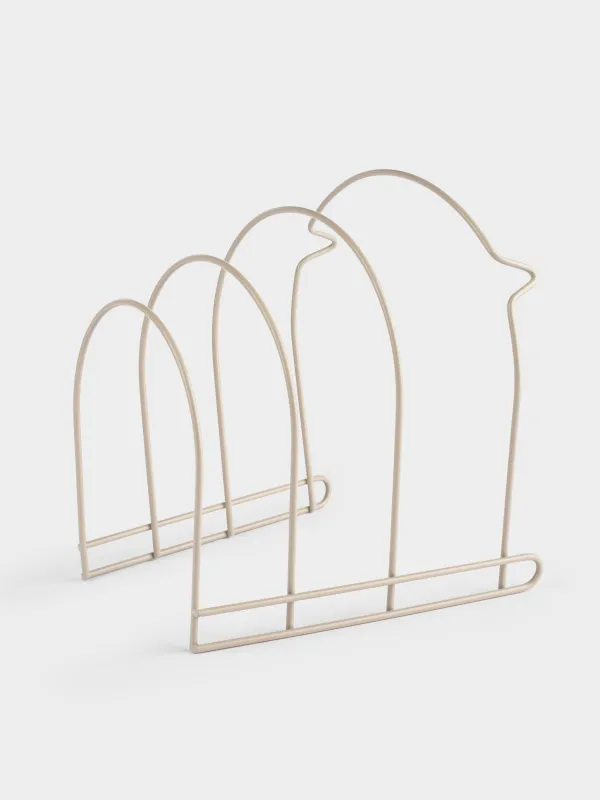 Табалар мен қақпақтарға арналған тұғыр-органайзер, 24х26 см, 4 бөлім, металл, сарғылт-қоңыр, Beige style, image-1