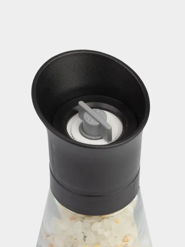 Мельница для специй, 13 см, механическая, стекло/пластик, Соль чеснок, Seasoning BBQ, image-1