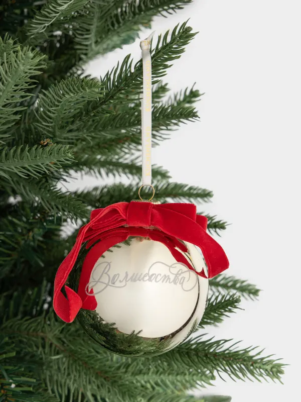 Игрушка елочная, 8 см, стекло, шампань, Волшебства, Ball christmas, image-2