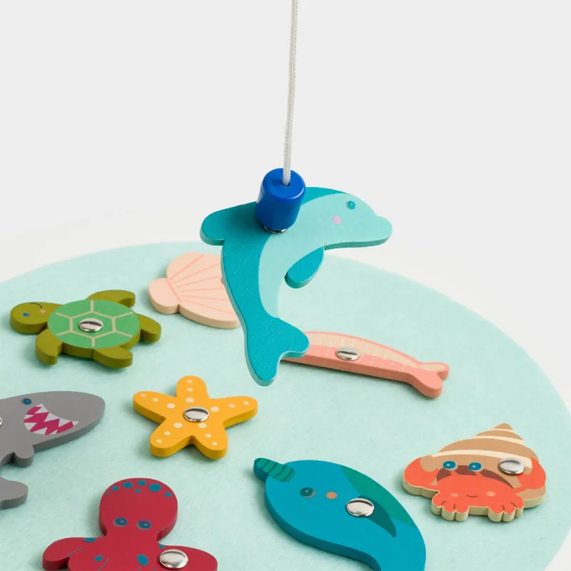 Ойын жиынтығы, 13 зат, ағаш/магнит, Магнитті балық аулау, Game, image-7