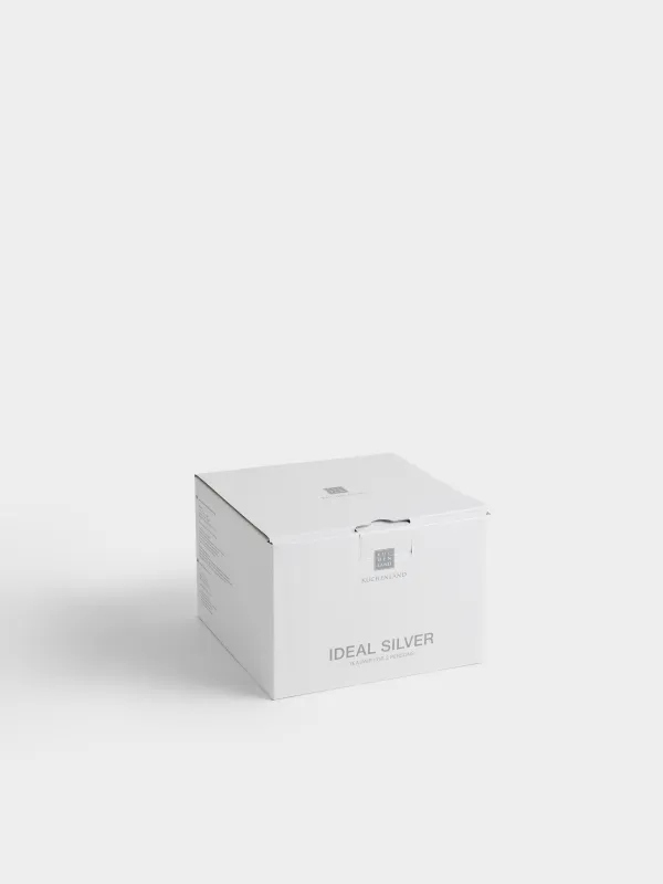 Шәй жұбы, 2 адам, 4 зат, 270 мл, фарфор F, ақ, күміс жиегі бар, Ideal silver, image-5