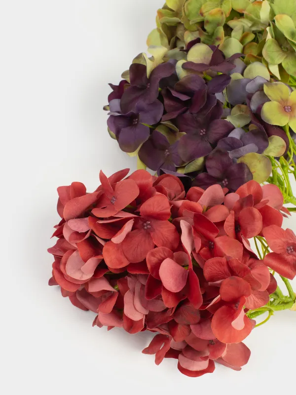 Ветка декоративная, 56 см, полиэстер/металл, Бордовая гортензия, Flower garden, image-3