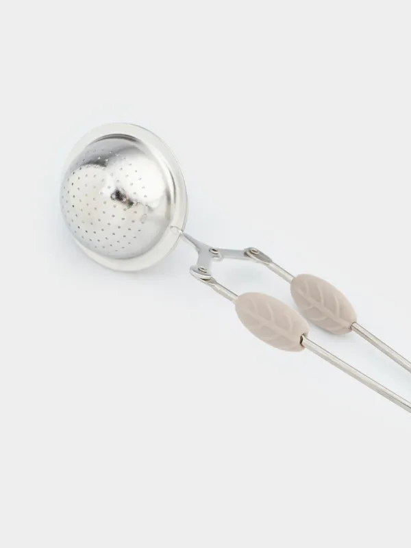 Сито для заваривания чая, 18 см, сталь/силикон, серебристо-бежевое, Шар, Ball, image-5