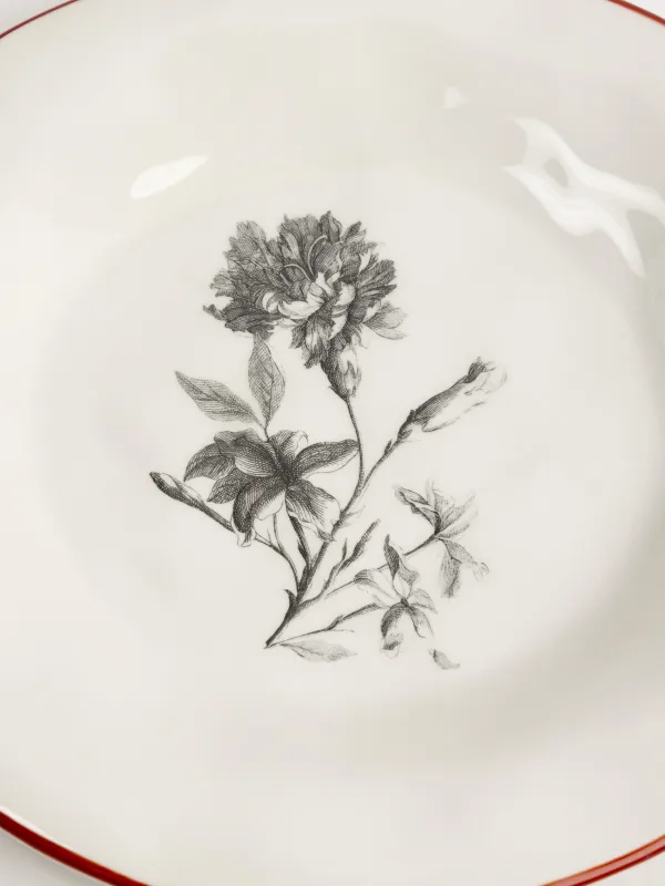 Тарелка закусочная, 23 см, керамика D, белая, Графичные цветы, Floria graphic, image-3