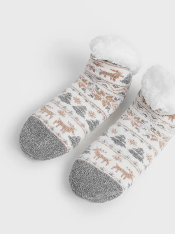 Носки женские, шенилл/шерпа, Hot winter, image-1