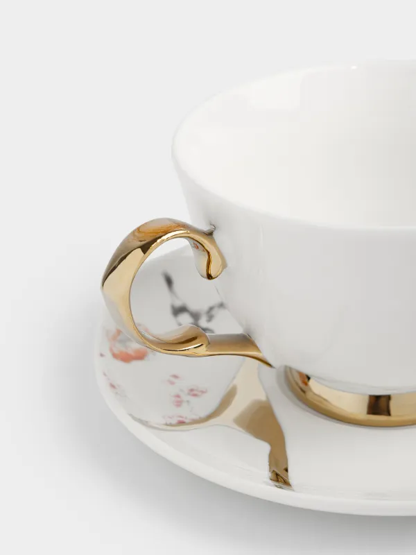 Шәй жұбы, 1 адам, 2 зат, 220 мл, фарфор N, ақ-алтын, Кинцуги, Revival, image-2