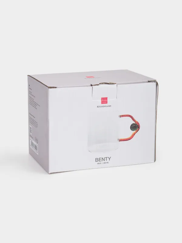 Кружка, 380 мл, стекло Б, с фигурной ручкой, Шар, Benty-color, image-3