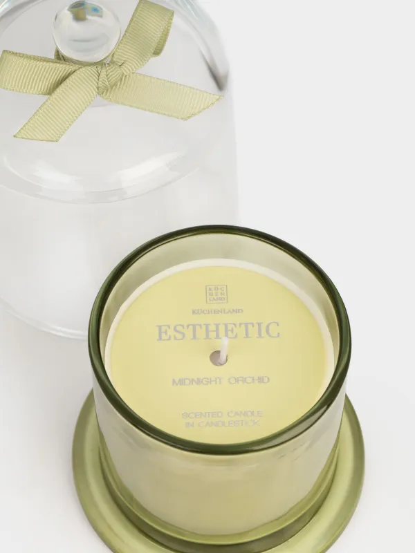 Свеча ароматическая, 11 см, в подсвечнике, с крышкой, стекло, Midnight orchid, Esthetic, image-3