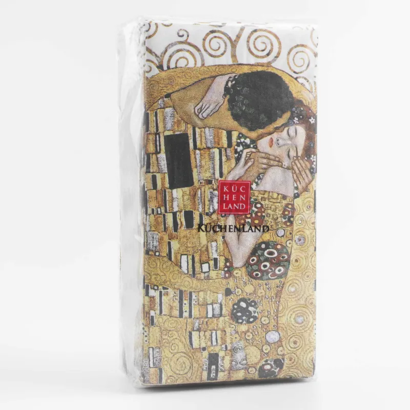 Қағаз майлықтар, 33х33 см, 20 дана, тікбұрышты, Поцелуй, Климт, Art поцелуй, image-4