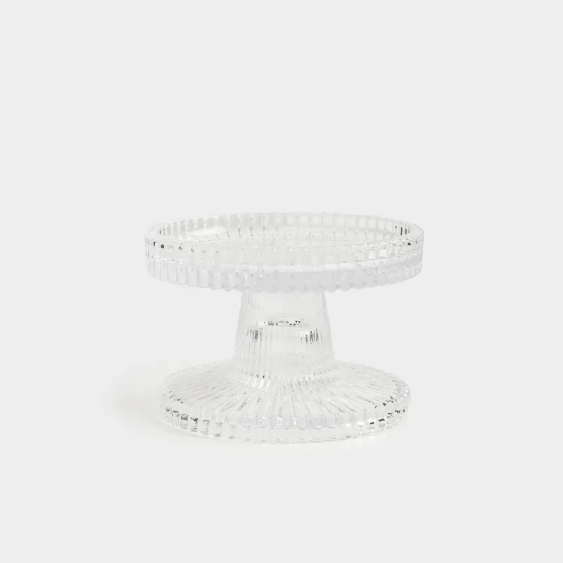 Подсвечник, 9 см, двусторонний, для тонкой/цилиндрической свечи, на ножке, стекло, Ribedic