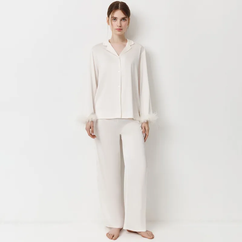 Әйелдер шалбары, үйге арналған, өлшемі L, полиэстер, сүт түстес, Adria