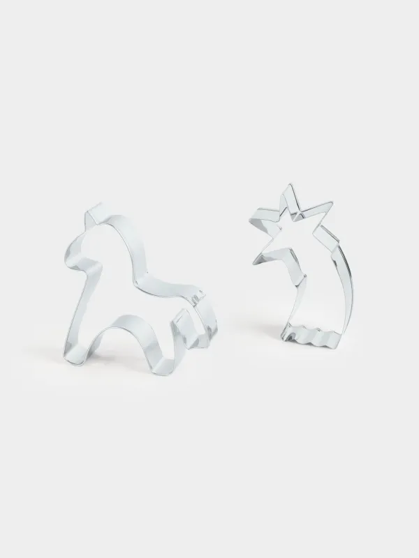 Набор для выпечки, 3 пр, лопатка/формы, силикон/дерево/сталь, Лошадка и кот, Christmas animals, image-2