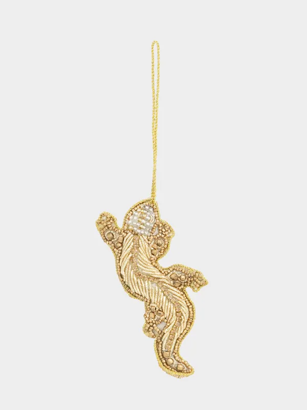 Шырша ойыншығы, 10 см, моншақ/полифилл, алтын, Кесіртке, Beads figure, image-1