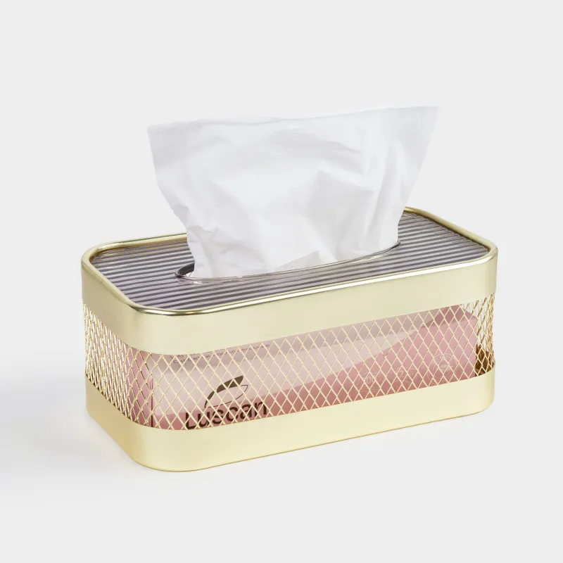 Қағаз майлықтарға арналған қорап, 25х14 см, металл/пластик, алтын, Тор, Twist gold, image-5