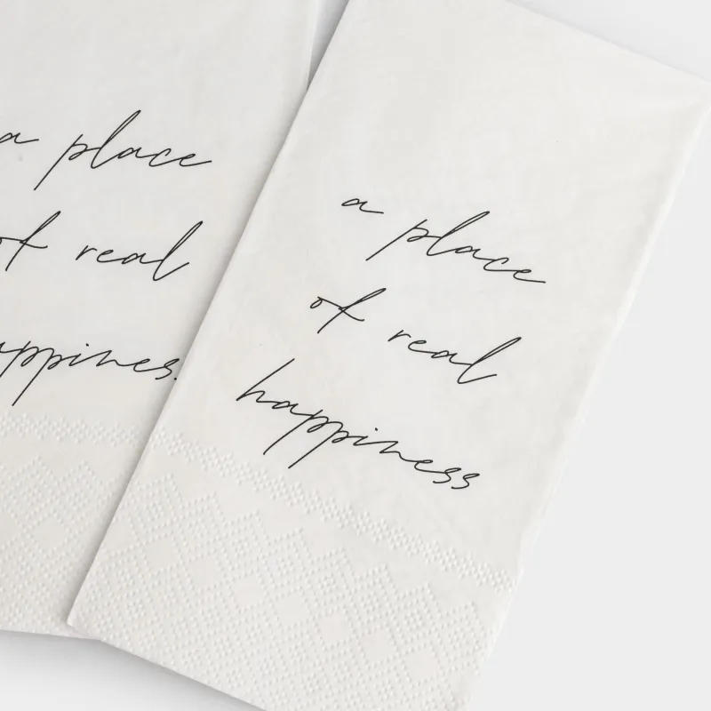 Қағаз майлықтар, 33х33 см, 20 дана, төртбұрышты, ақ, A place of real happiness, Scroll, image-4