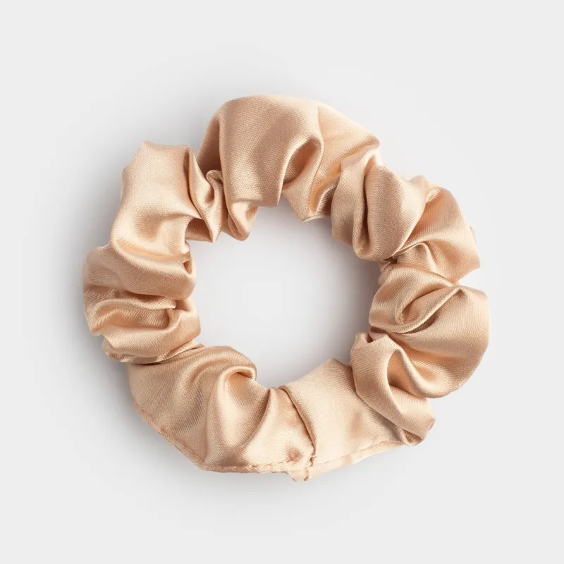 Резинка для волос, 6 см, сатин, бежевая, Silk