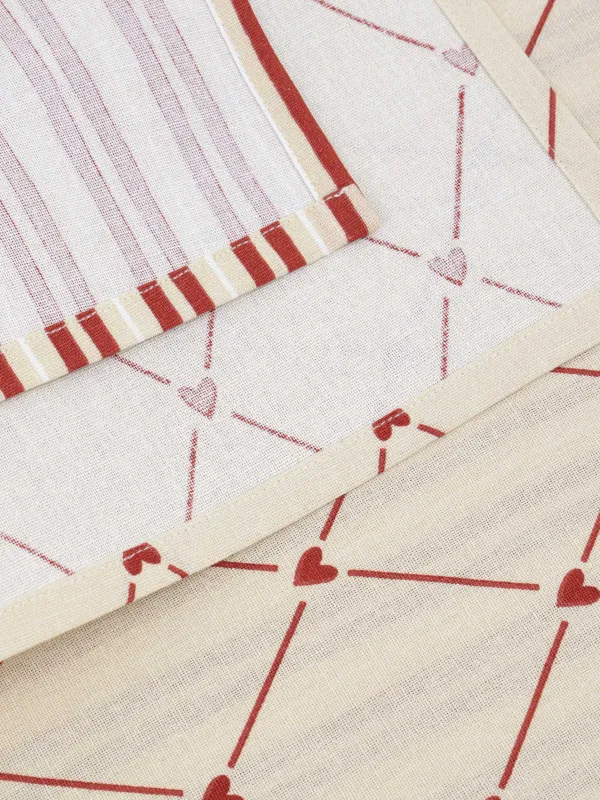 Полотенце кухонное, 40х60 см, 2 шт, хлопок, бежевое, Полосы/Ромбы, Heart kitchen, image-4