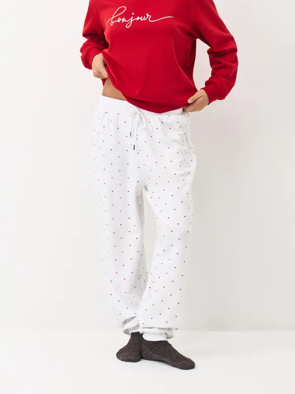 Әйелдер киім жиынтығы, үйге арналғанге арналған, өлшемі S, полиэстер/вискоза, қызыл және ақ, Жүректер, Jodie, image-1