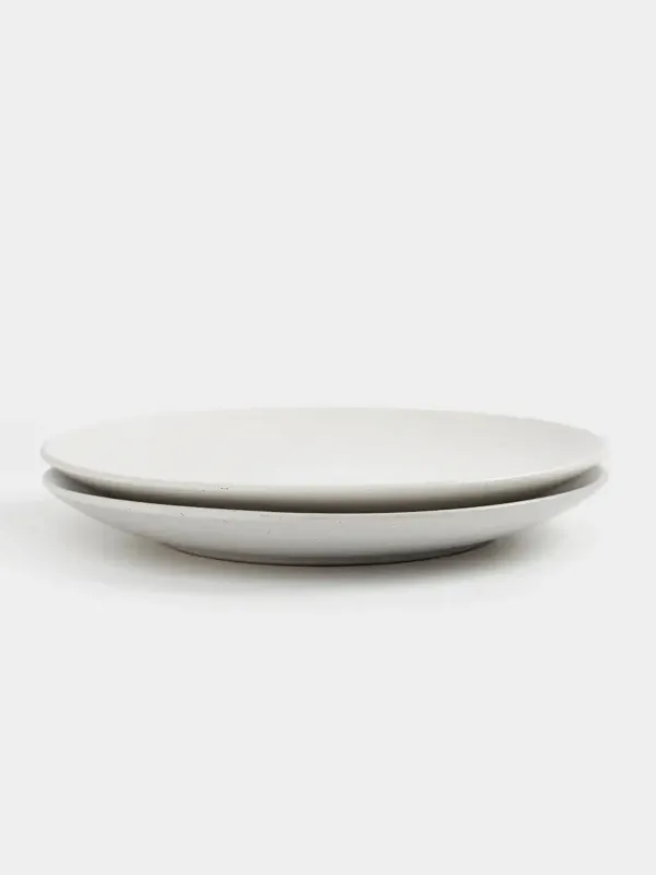 Тіскебасар тәрелкесі, 21 см, 2 дана, керамика, сүт түстес, дақты, Particle, image-1