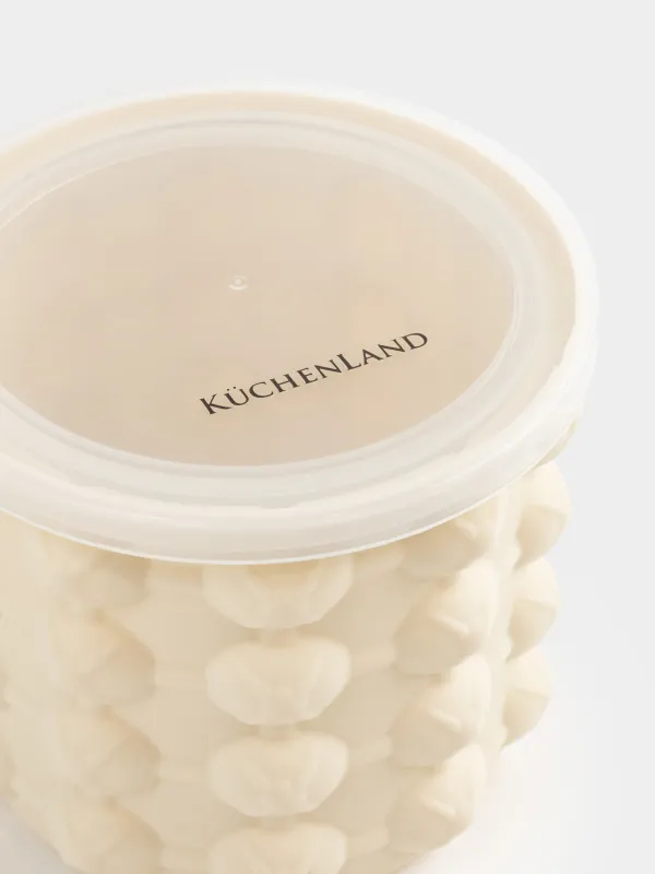 Мұзға арналған қалып, 11х10 см, 40 бөлім, қақпағы бар, силикон/пластик, сүт түстес, Soft kitchen, image-4